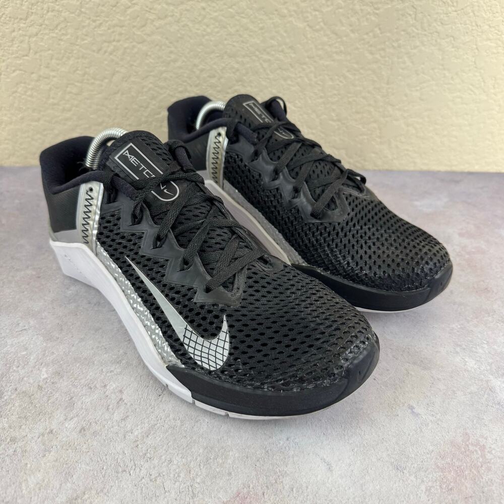 Nike Metcon 6 Shoes Womens Sz 8.5 Black Lifting Workout Gym Running Training Gym
